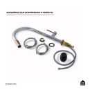 Torneira Para Cozinha Misturador Monocomando Aço Inox 304 Pauini Pingoo.casa - Prata e Dourado Rose