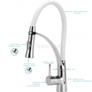 Torneira para Cozinha Gourmet Misturador Monocomando Solimões Prata e Branco