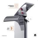 Torneira para Banheiro Cascata Misturador Monocomando Baixa Paraná Prata