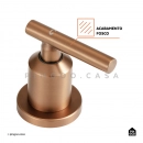 Torneira para Banheiro Misturador Duplo Comando Aço Inox 304 Tefé Dourado Rose