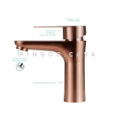 Torneira para Banheiro Misturador Monocomando Baixa Aço Inox 304 Araguaia Dourado Rose Escovado