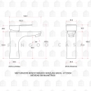 Torneira para Banheiro Misturador Monocomando Baixa Aço Inox 304 Araguaia Dourado Rose Escovado