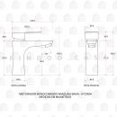 Torneira para Banheiro Misturador Monocomando Baixa Aço Inox 304 Araguaia Prata Escovado