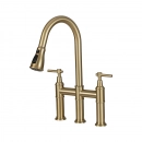 Torneira para Cozinha Gourmet Misturador Extensível Duplo Comando Aço Inox 304 Içá Dourado