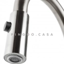 Torneira para Cozinha Gourmet Misturador Monocomando Em Aço Inox 304 Escovado Muru Prata