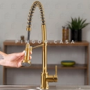 Torneira para Cozinha Gourmet Misturador Monocomando Envira Dourado