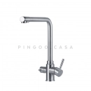 Torneira para Cozinha Misturador Monocomando Entrada para Filtro Aço Inox 304 Pojuca Prata Escovado