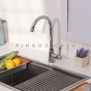 Torneira para Cozinha Gourmet Misturador Monocomando Aço Inox 304 Jacuípe Prata