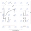 Torneira para Cozinha Gourmet Misturador Monocomando Solimões Prata e Preto