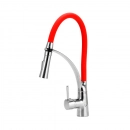 Torneira para Cozinha Gourmet Misturador Monocomando Solimões Prata e Vermelho