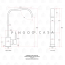 Torneira para Cozinha Misturador Monocomando Em Aço Inox 304 Escovado São Lorenço Dourado