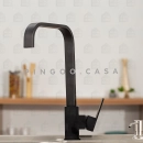 Torneira para Cozinha Misturador Monocomando Em Aço Inox 304 Fosco São Lorenço Preto