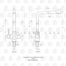 Torneira para Cozinha Misturador Monocomando Entrada para Filtro Aço Inox 304 Pojuca Dourado Escovado