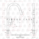 Torneira para Cozinha Misturador Monocomando Pauini Dourado