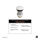 Válvula de Escoamento Para Cuba de Apoio de Banheiro Pingoo.casa - Branca