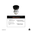 Válvula de Escoamento Para Cuba de Apoio de Banheiro Pingoo.casa - Preto
