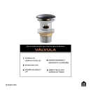 Valvula de Escoamento Para Cuba de Banheiro Espinélio Pingoo.casa - Preto