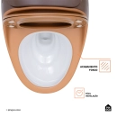 Vaso Sanitário Monobloco Caixa Acoplada Privada Aquarela - Marrom e Laranja
