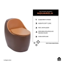 Vaso Sanitário Monobloco Caixa Acoplada Privada Aquarela - Marrom e Laranja