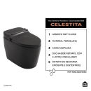 Vaso Sanitário Monobloco Caixa Acoplada Privada Bidê Celestita Preto