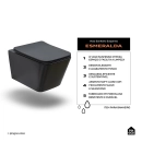 Vaso Sanitário Suspenso Saída Horizontal Esmeralda Preto