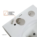 Vaso Sanitário Suspenso Saída Horizontal Hematita Branco