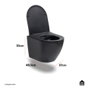 Vaso Sanitário Suspenso Saída Horizontal Hematita Preto