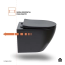 Vaso Sanitário Suspenso Saída Horizontal Hematita Preto