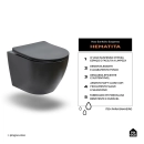 Vaso Sanitário Suspenso Saída Horizontal Hematita Preto