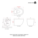 Vaso Sanitário Suspenso Saída Horizontal Hematita Preto