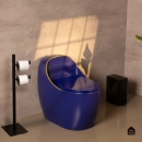 Vaso Sanitário Monobloco Caixa Acoplada Privada Aquarela Azul